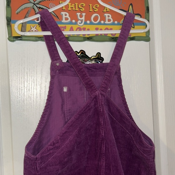 PURPLE CORDUROY PINAFORE OVERALL STYLE DRESS - Picture 5 of 7